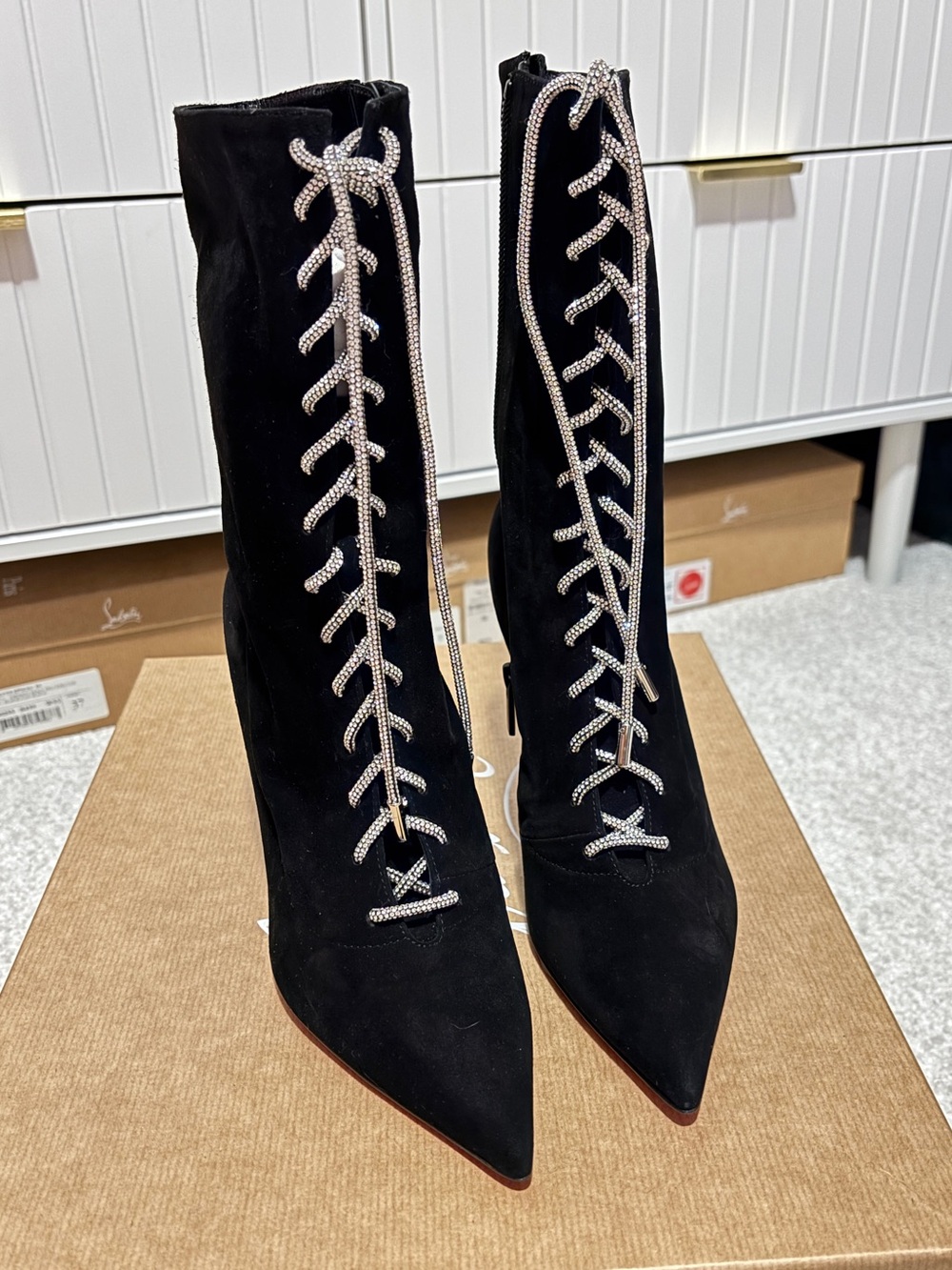 Christian Louboutin Astrid Lace Strass Booty